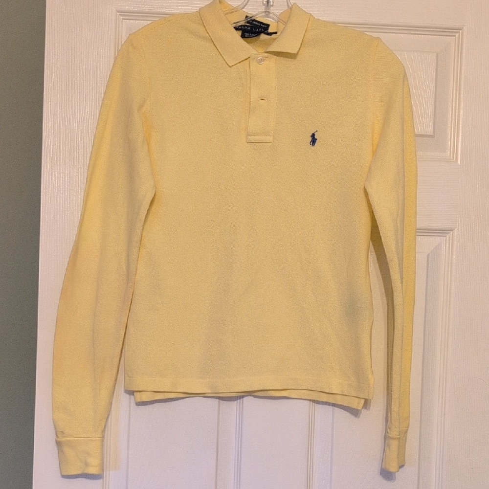 Ralph Lauren Soft Yellow Long Sleeve Polo